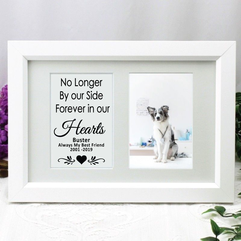 Pet Memorial Photo Frame Typography Print 4x6 White
