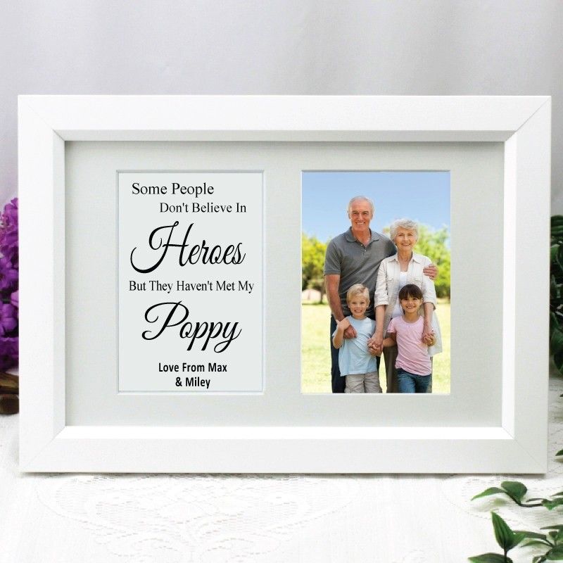Pop Photo Frame Typography Print 4x6 White