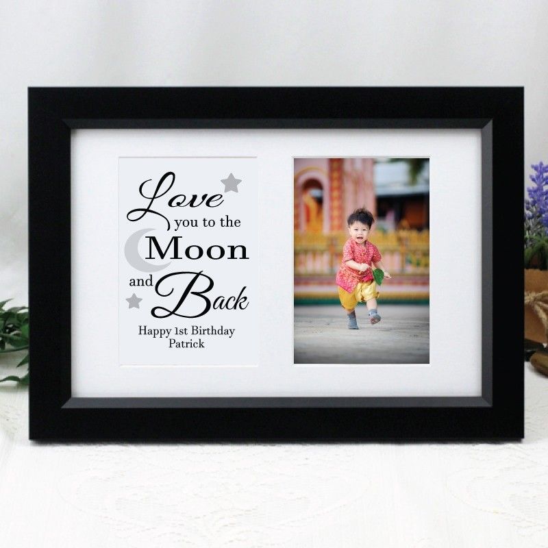 Love You Photo Frame Typography Print 4x6 Black