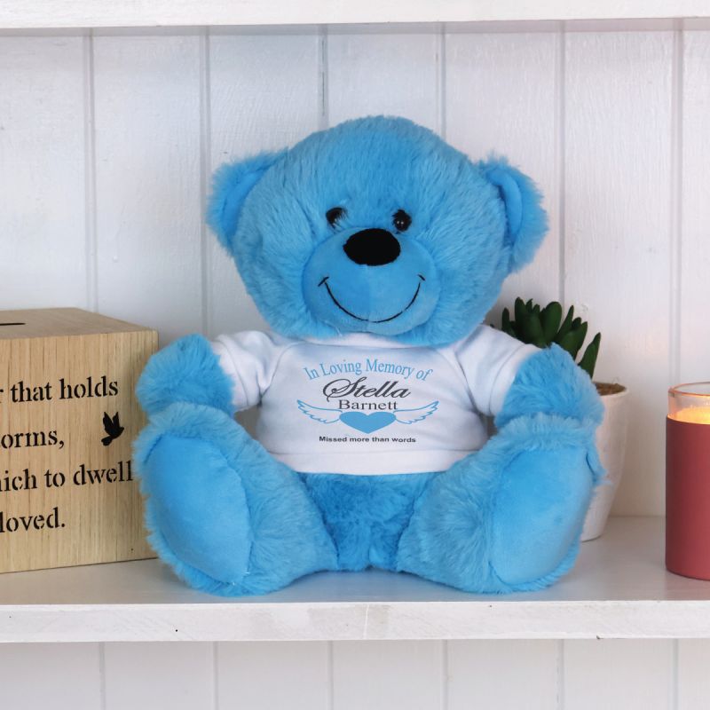 In Loving Memory Memorial Teddy Bear - Bright Blue