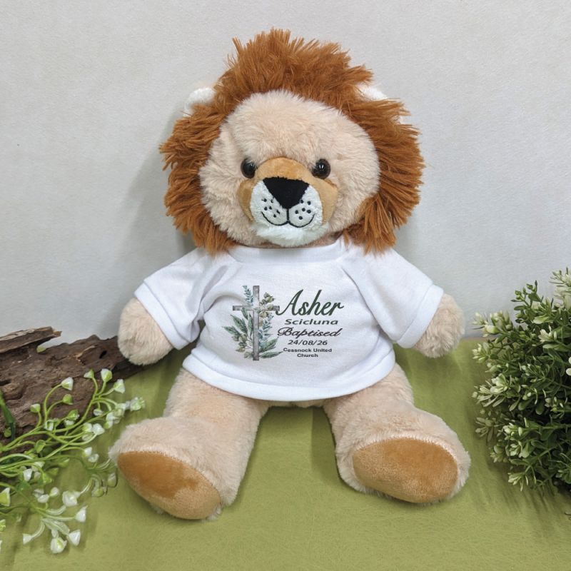 Baptism Personalised Lion Toy Chubbs