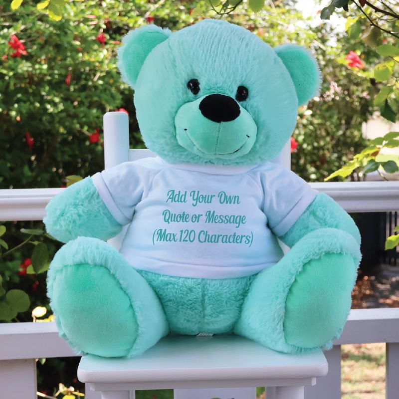 Custom Text Message Bear 40cm Mint