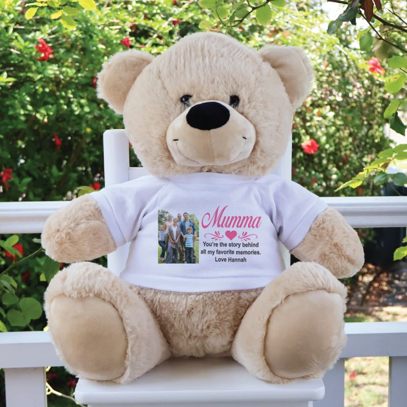 Mum Photo TShirt Bear Cream Plush 40cm