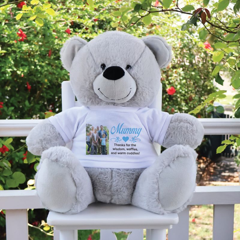 Mum Photo TShirt Bear Grey Plush 40cm