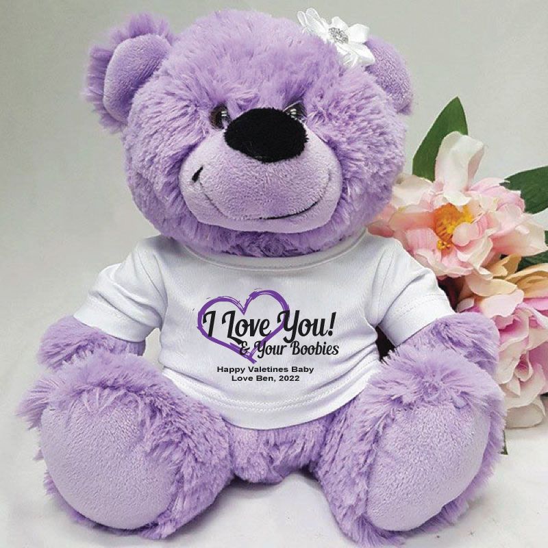 Love Your Naughty Bits Valentines Day Bear - Lavender