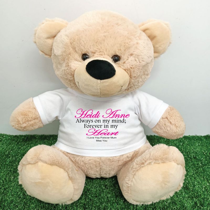Memorial  Bear with T-Shirt 40cm Cream