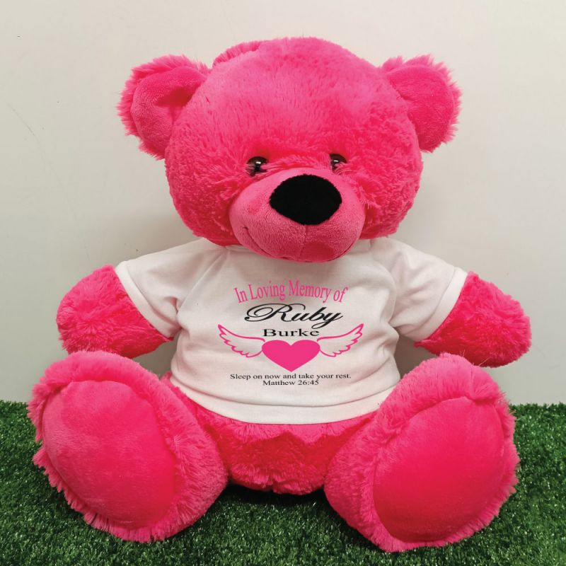 In Loving Memory Teddy Bear 40cm Hot Pink