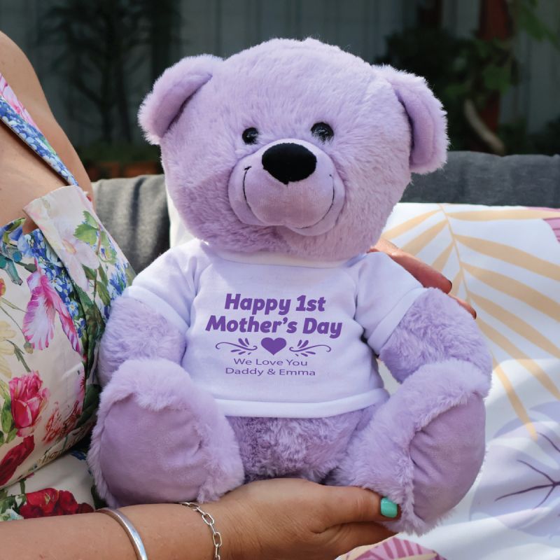 1st Mothers Day Bear 30cm Plush Lavender