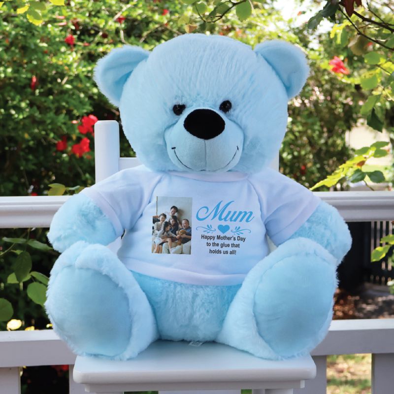 Mum Photo TShirt Bear Baby Blue Plush 40cm