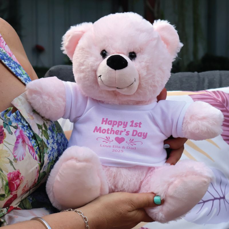 1st Mothers Day Bear 30cm Plush Baby Pink