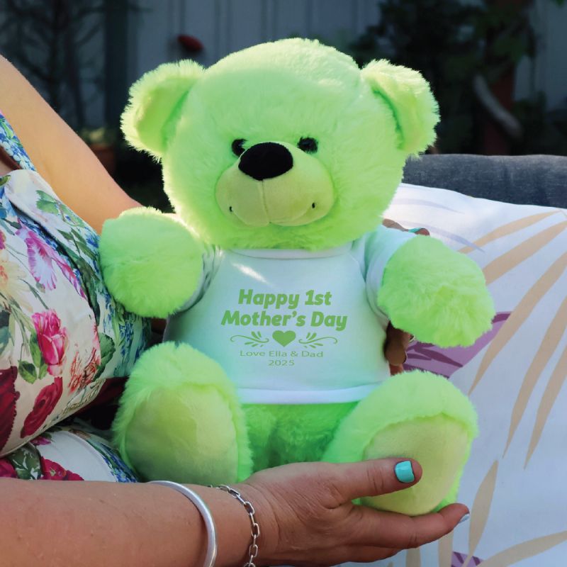 1st Mothers Day Bear 30cm Plush Lime