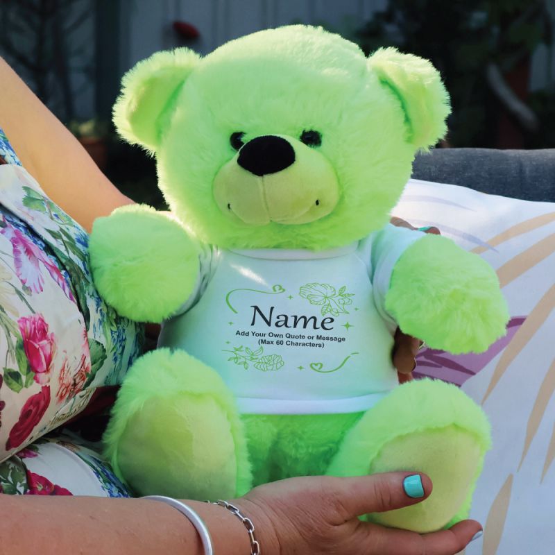 Personalised Mum Bear 30cm Lime Plush
