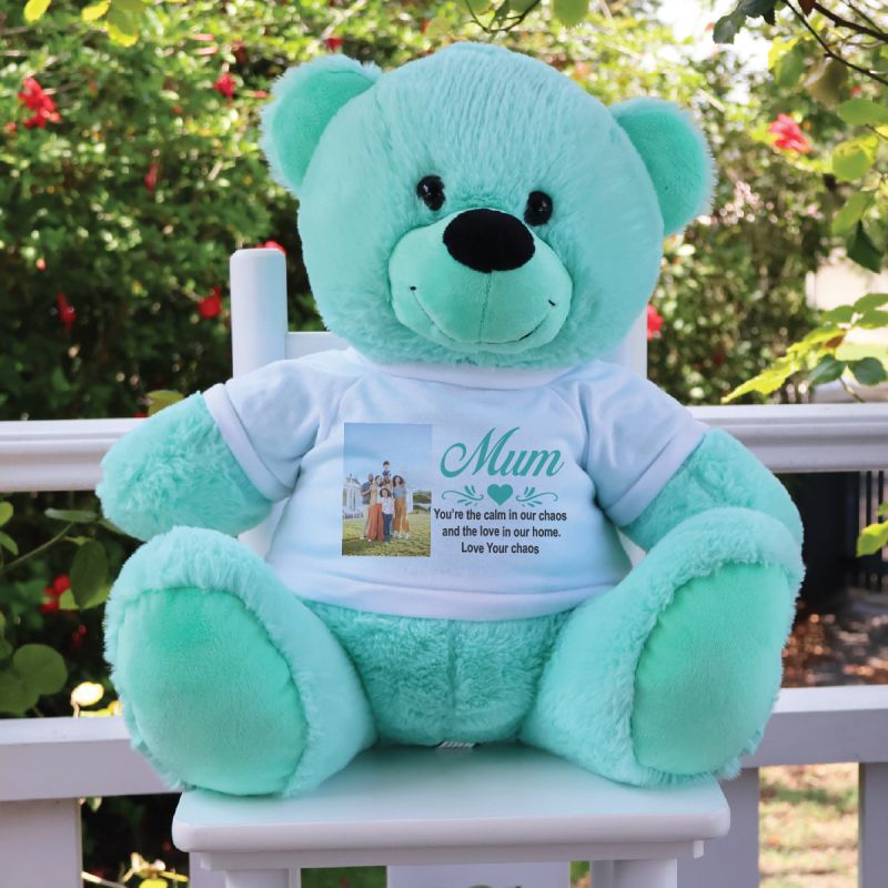Mum Photo TShirt Bear Mint Green Plush 40cm
