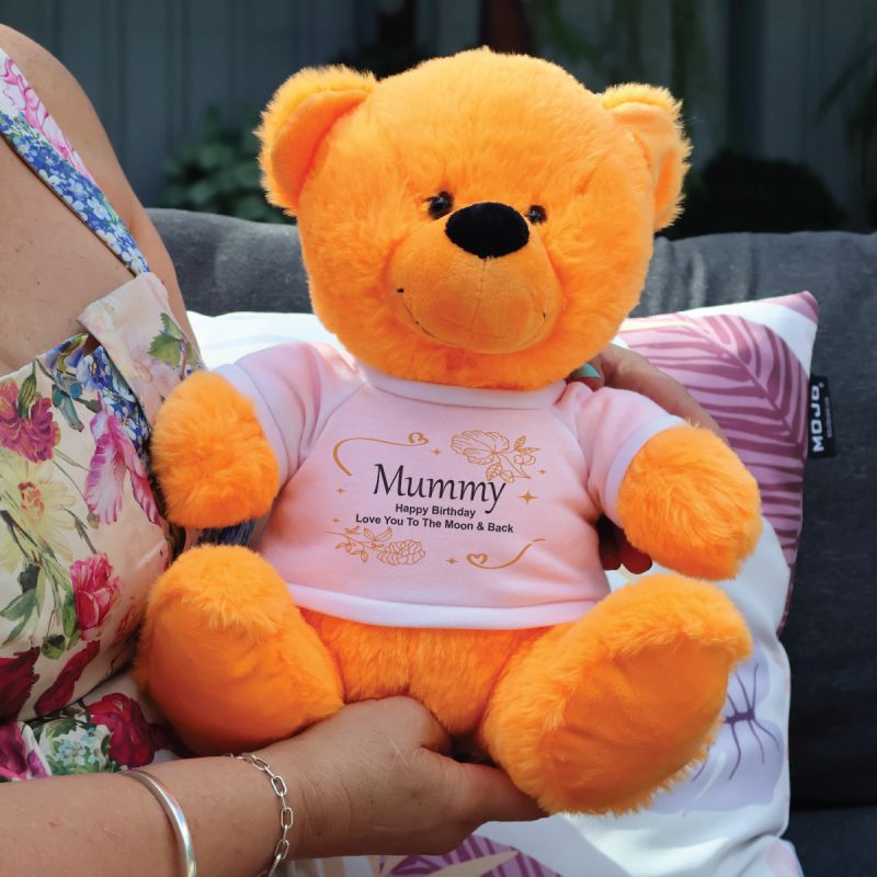 Personalised Mum Bear 30cm Orange Plush