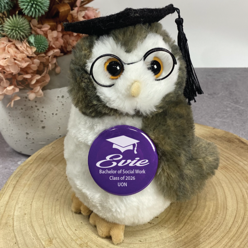 Graduation Owl with Personalised Badge