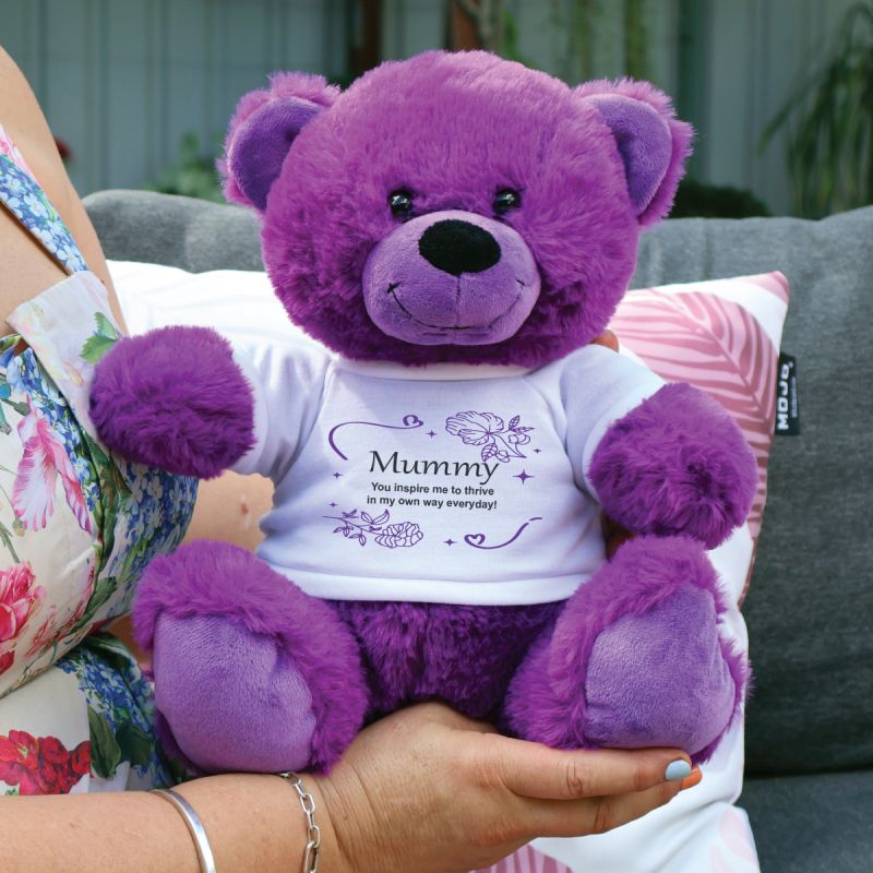 Personalised Mum Bear 30cm Purple Plush