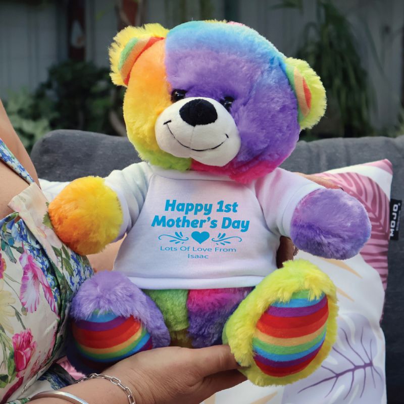 1st Mothers Day Bear 30cm Plush Rainbow
