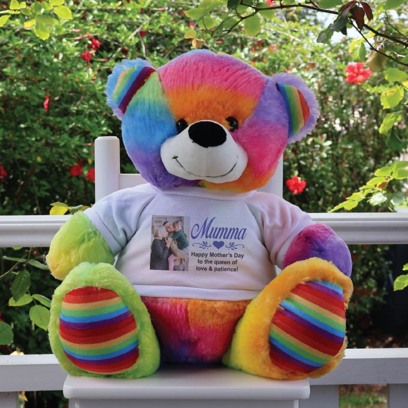 Mum Photo TShirt Bear Rainbow Plush 40cm