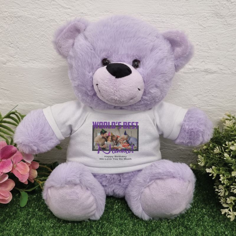Worlds Best Nana Photo Bear Lavender 30cm