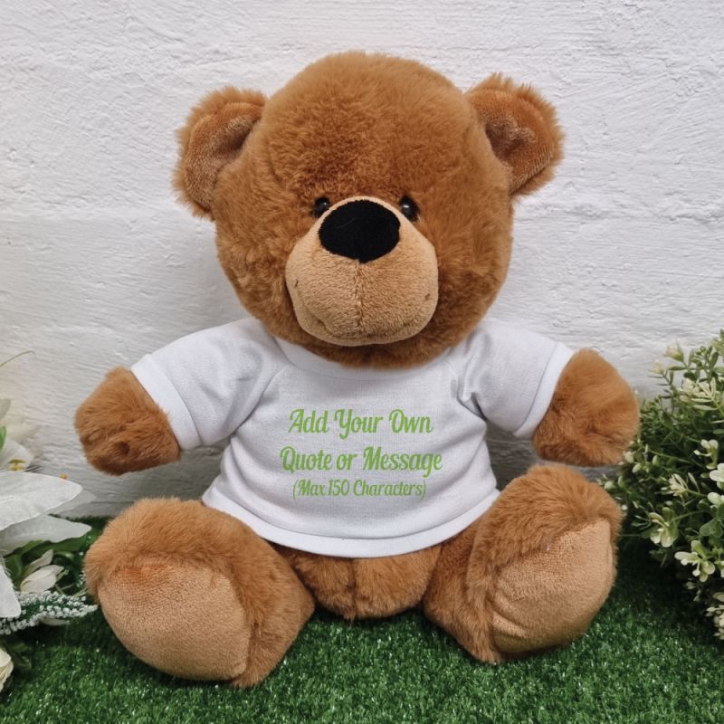 Custom Text Message Bear Brown 30cm
