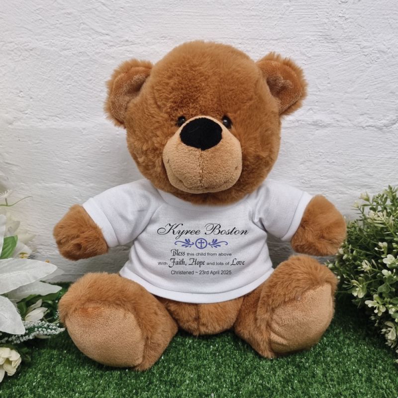 Christening Personalised Bear Brown Plush 30cm