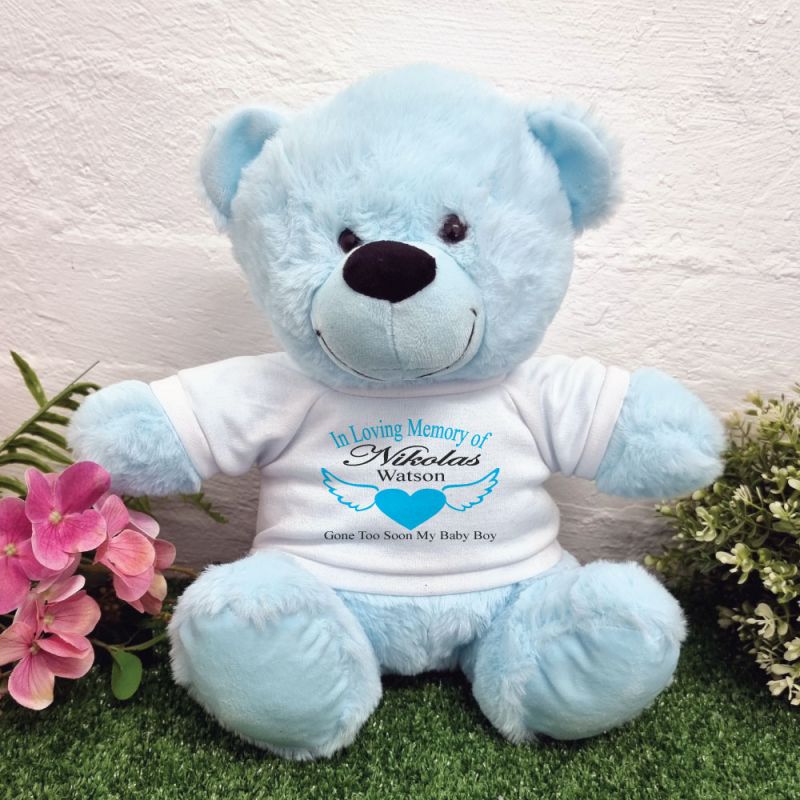 Memorial Remembrance Teddy Bear Light Blue 30cm