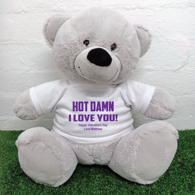 Naughty Love You Valentines Day Bear - 40cm Grey