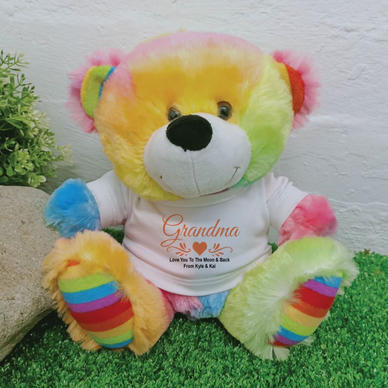 Grandma Rainbow T-Shirt Bear with Message