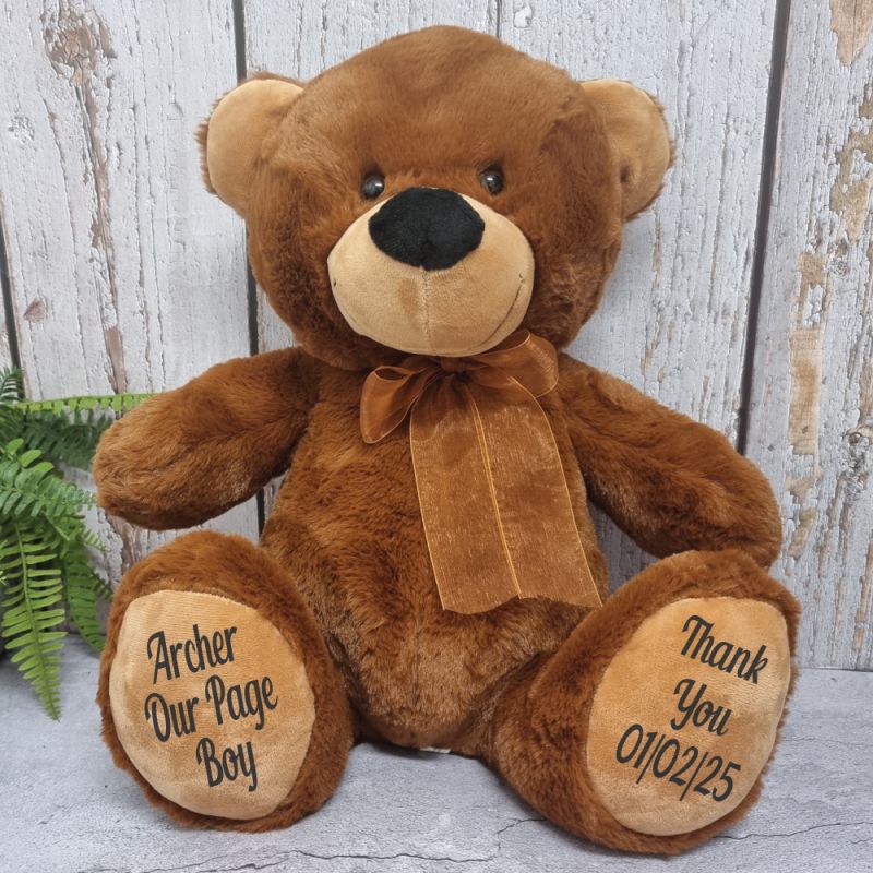 Page Boy Personalised Teddy Bear 40cm Plush Brown