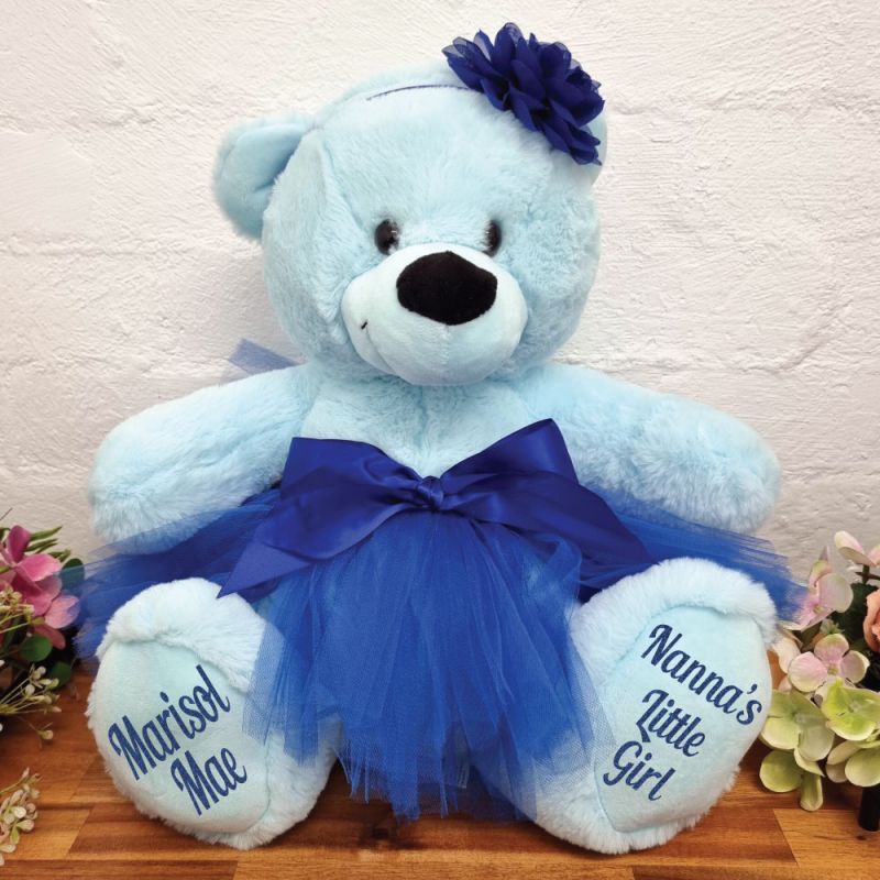 Personalised Princess Teddy Bear 40cm Light Blue
