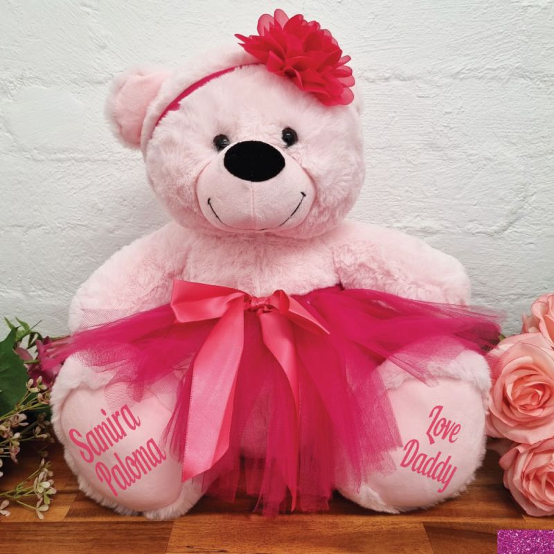 Personalised Ballerina Teddy Bear 40cm Light Pink
