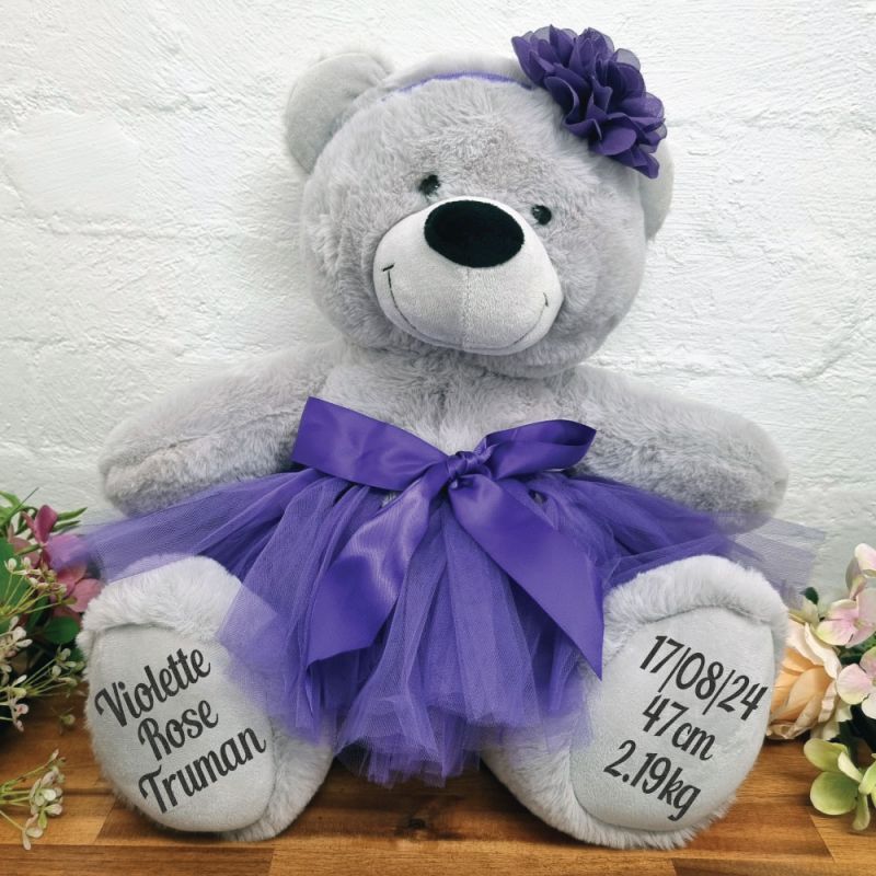 Ballerina Baby Teddy Bear 40cm Grey