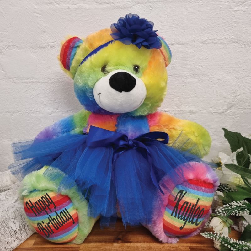 Birthday Ballerina Teddy Bear 40cm Plush Rainbow