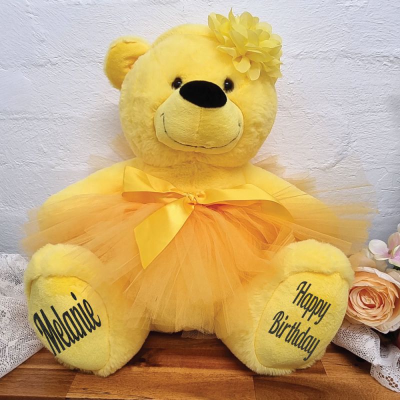 Birthday Ballerina Teddy Bear 40cm Plush Yellow