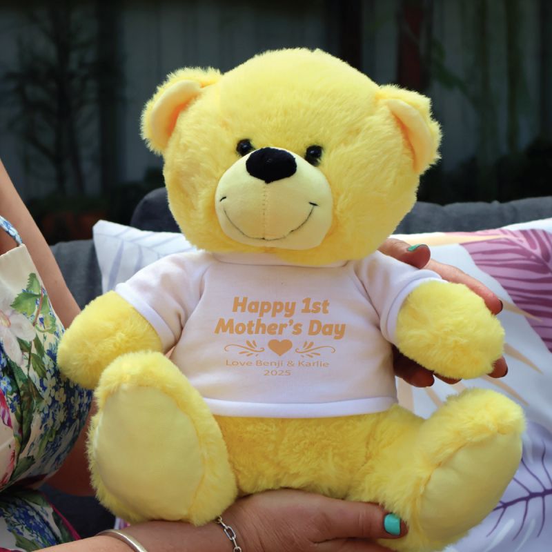 1st Mothers Day Bear 30cm Plush Yellow