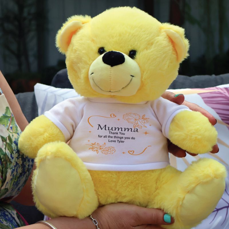 Personalised Mum Bear 30cm Plush Yellow