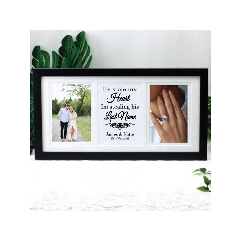Engagement Black Frame Gallery Collage Typography Print