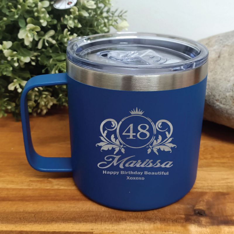 Birthday Cobolt Travel Coffee Mug 14oz (F)