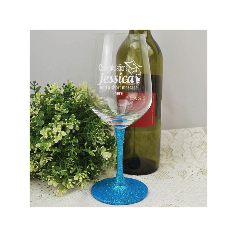 Graduation Engraved Personalised Wine Glass 450ml