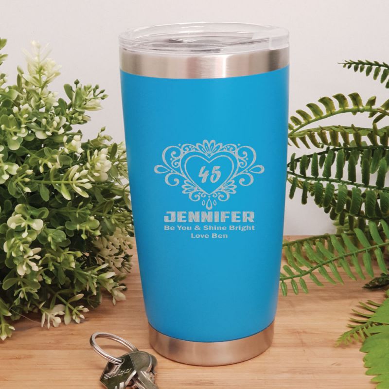Birthday Insulated Travel Mug 600ml Light Blue (F)