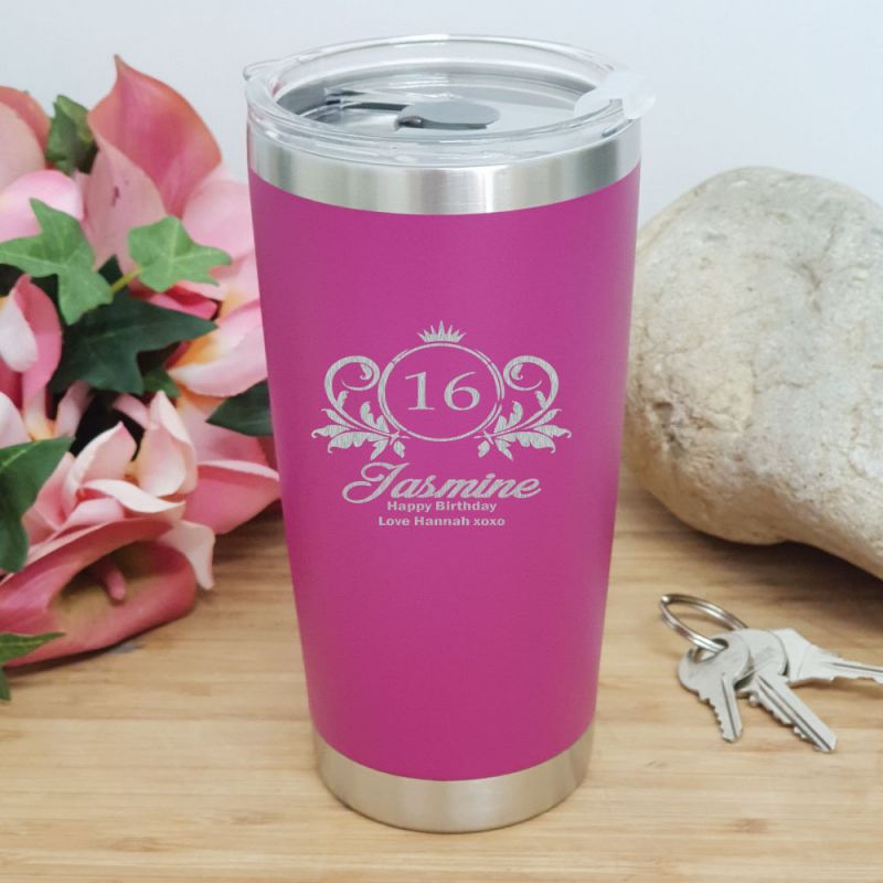 16th Insulated Travel Mug 600ml Pink