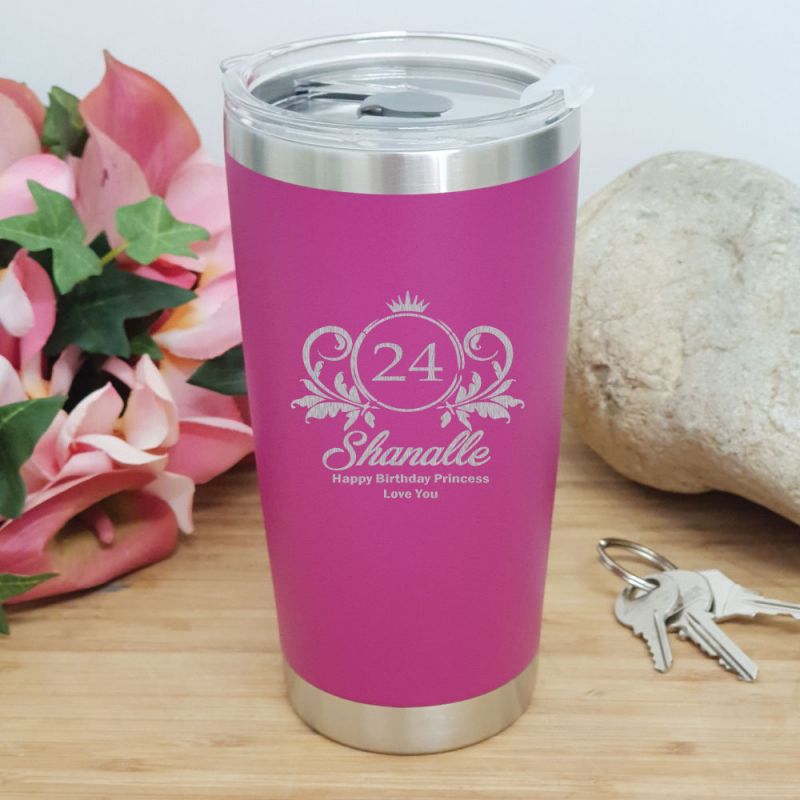 Birthday Insulated Travel Mug 600ml Pink