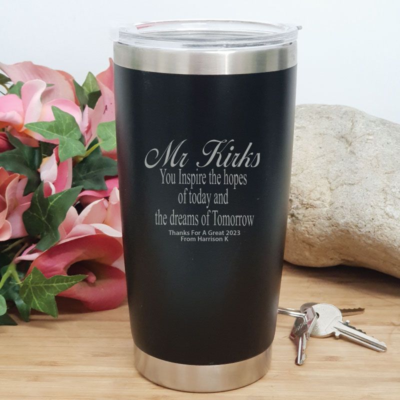 Teacher Insulated Travel Mug 600ml Black - Dreams