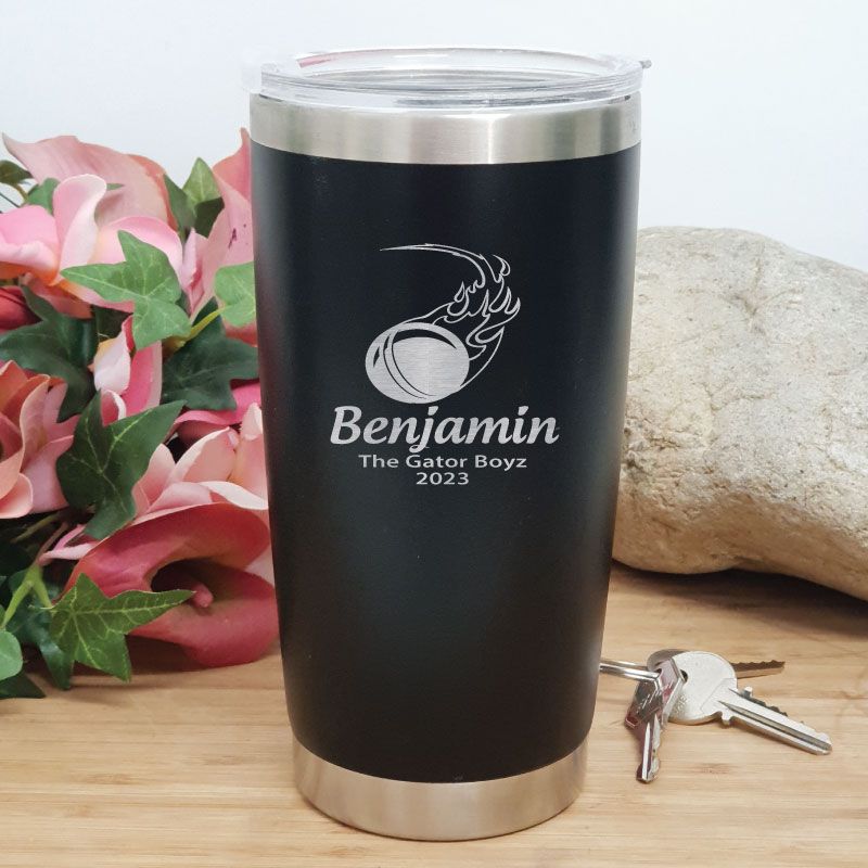 Cricket Coach Insulated Travel Mug 600ml Black
