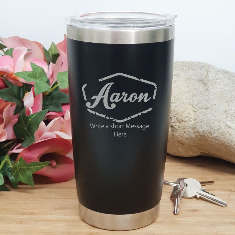 Personalised Insulated Travel Mug 600ml Black (M)