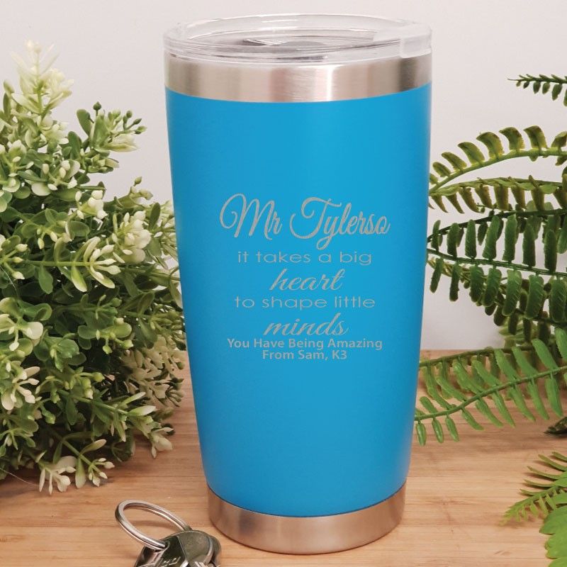 Teacher Insulated Travel Mug 600ml Blue - Little Minds