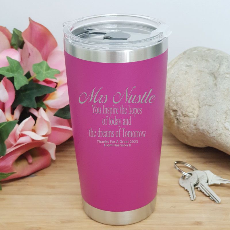 Teacher Insulated Travel Mug 600ml Pink - Dreams