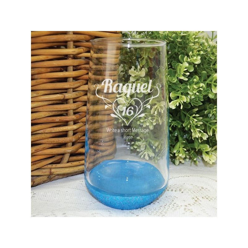 16th BirthdayEngraved Personalised Glass Tumbler (F)