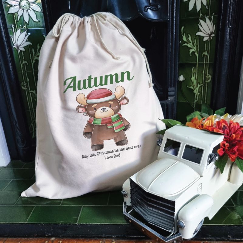 Personalised Christmas Sack 70cm - Mr Reindeer