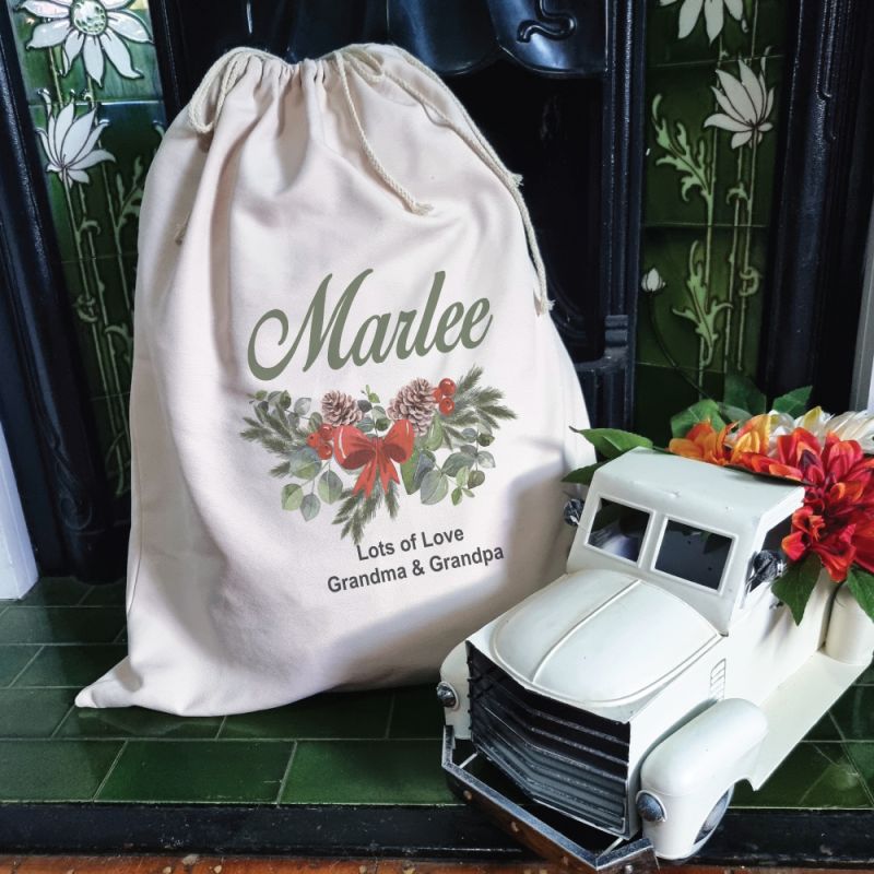 Personalised Christmas Sack 70cm - Garland
